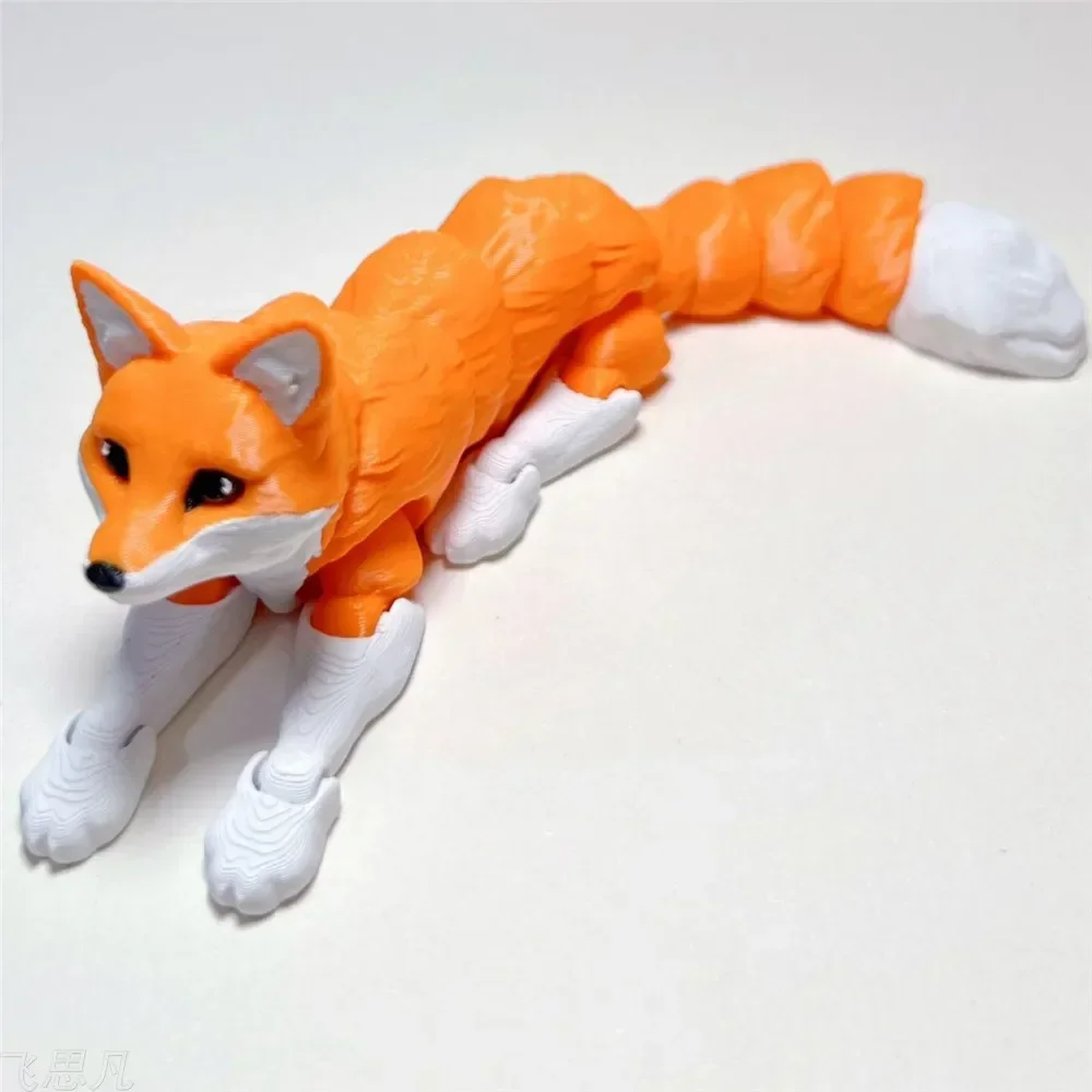 Многосуставная 3D-печать животных, подвижный дракон, тигр, леопард, лиса, собака, крокодил, фигурка для Kawaii, декор для комнаты, детский подарок
