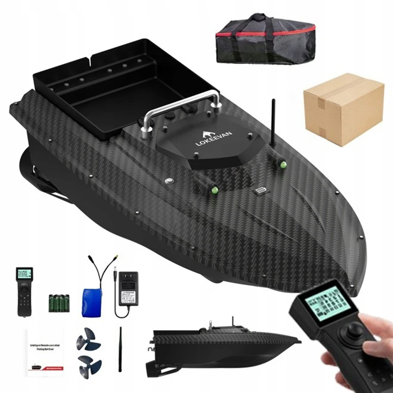 D80B Visvoerboot GPS 3KG Aascontainers Aasboot 500M Bereik 46800 mAh 2.4G Afstandsbediening, Automatische Terugkeer & 100 Waypoints, 65CM Verlengde Romplengte, 3.6M/1S HOGE SNELHEID Aaswerpen,