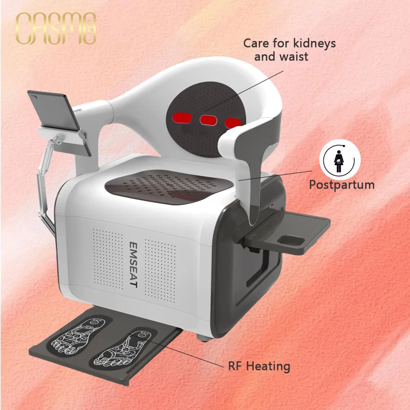 New Upgrade Pelvic Floor Chair Machine EMS Seat With Foot Energy Pedals And Heat Infrared For Back and Waist ﻿