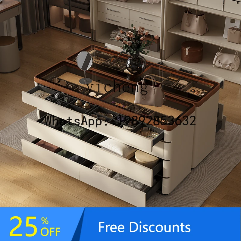 

AA cloakroom Nakajidai solid wood eight-bucket cabinet high-end jewelry bedroom storage storage drawer cabinet