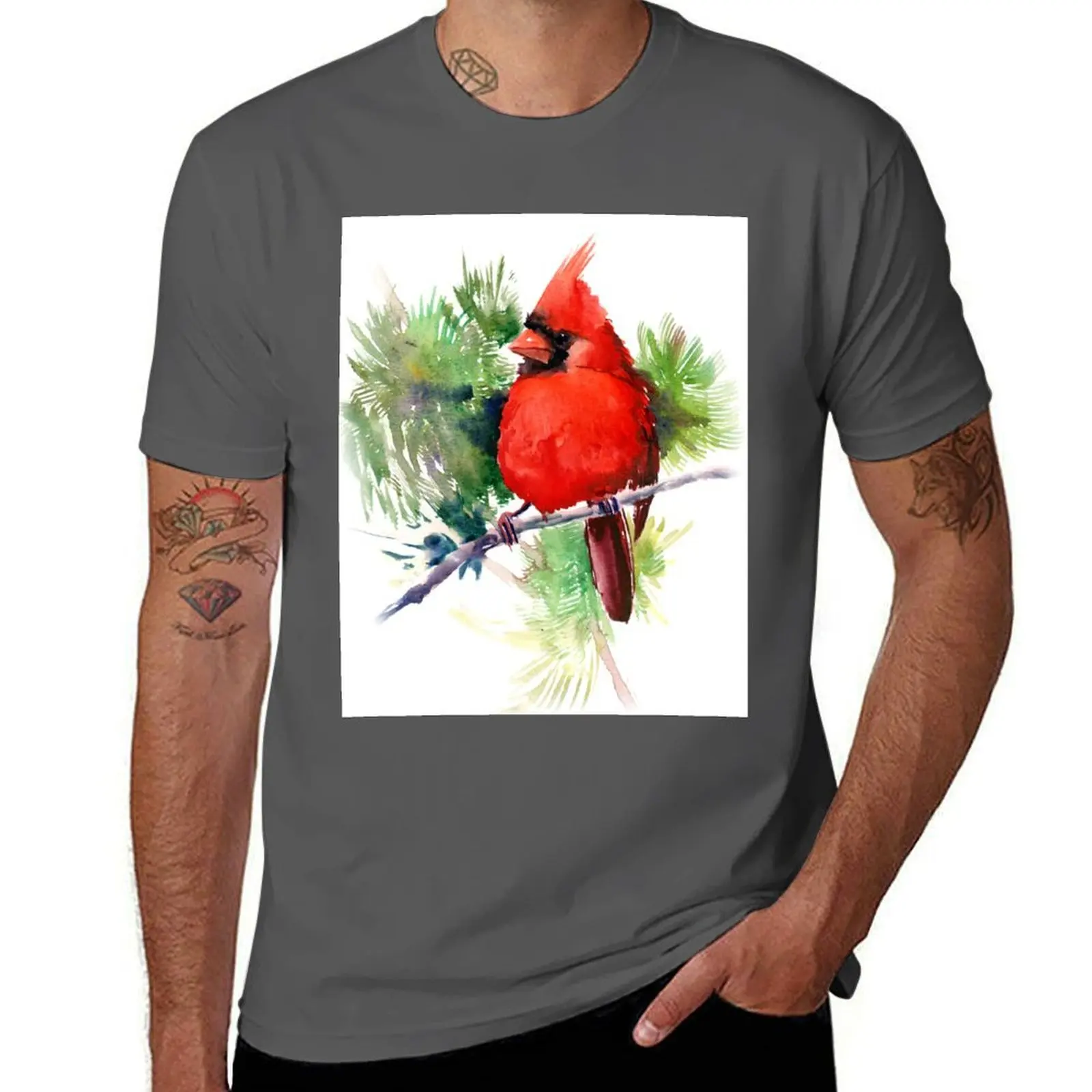

Red Cardinal Bird T-Shirt Halloween Casual T-Shirt