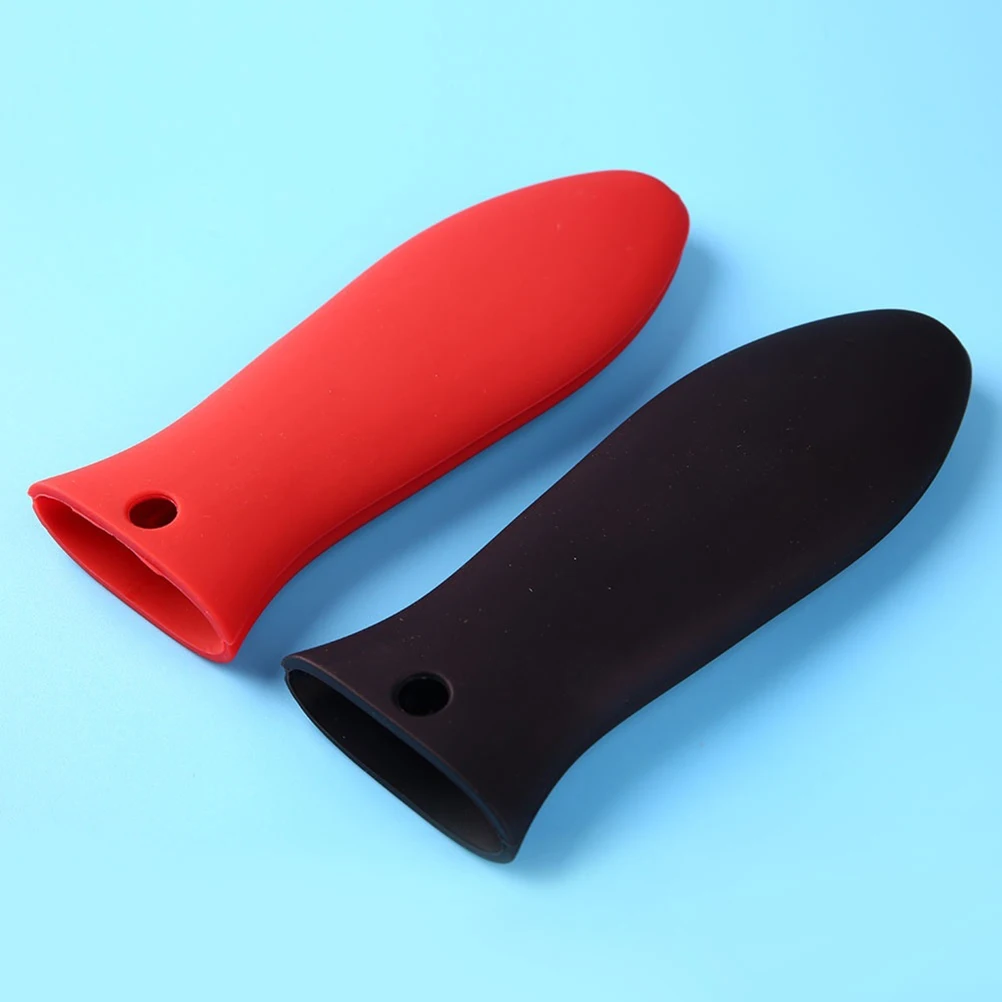 

2 Pcs Thicken Silicone Pot Handle Cover Hob Covers Holder Heat Resistant Handles