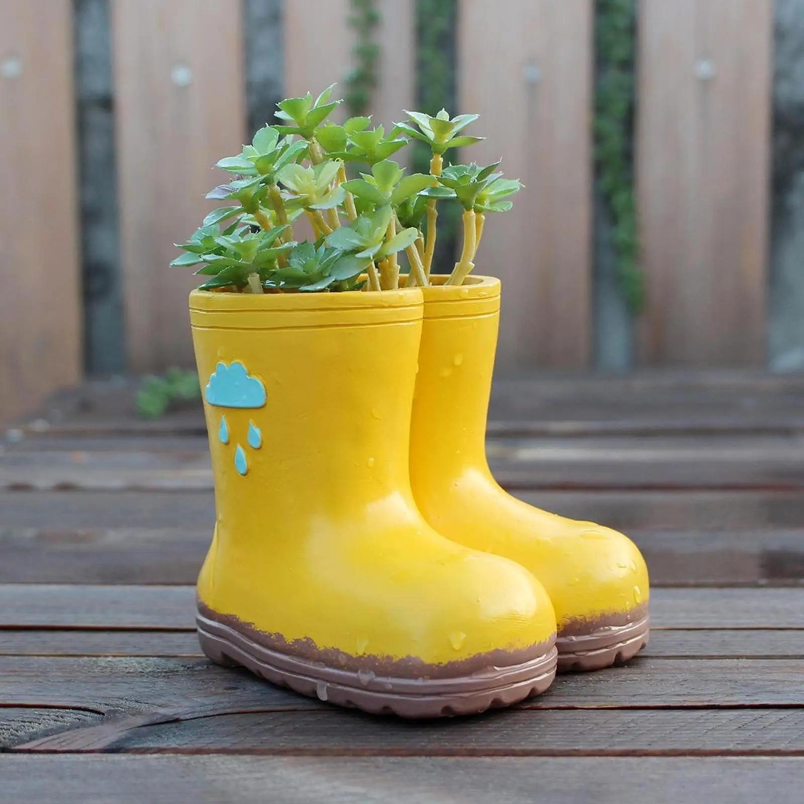 

Rain Boots Figurine Flower Pot Creative Tabletop Ornament Planter for Office Living Room Indoor Outdoor Shelf Housewarming Gift
