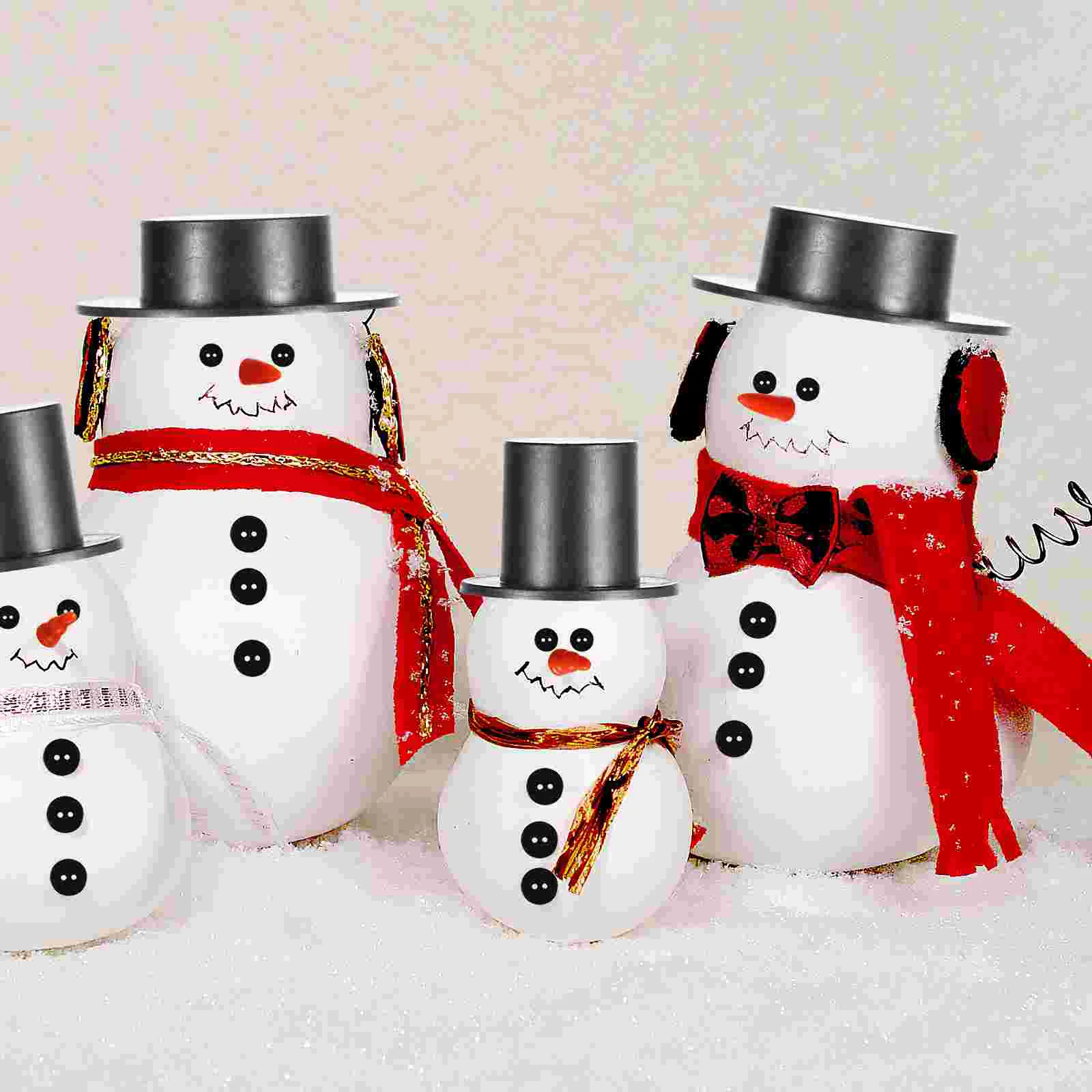 320 pçs natal boneco de neve acessórios kit inverno crianças presentes botões nariz decoração halloween diy decorações mini chapéus pretos