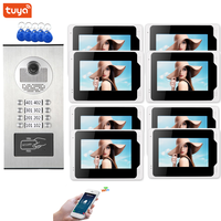 Tuya WIFI Smart Building Video Doorbell Intercom System OSD Menu Display 4-12 Units 1080P Wired Video Door Phone Camera Kits