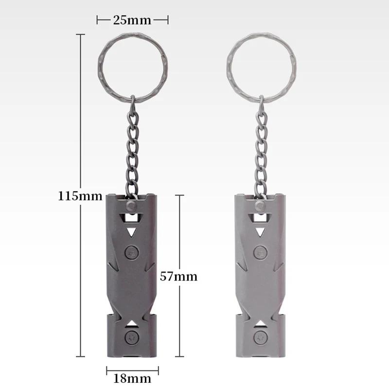1 قطعة أنبوب مزدوج صافرة قلادة المفاتيح عالية ديسيبل المحمولة في الهواء الطلق بقاء أداة تخييم الطوارئ متعددة الوظائف #6