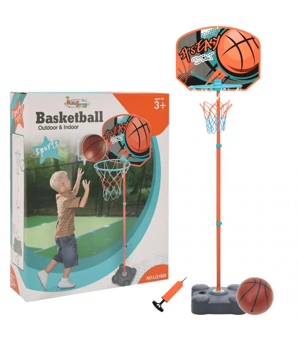 Basketball Ball Toy Adjustable Portable Basketball Basket Game 109-141 cm