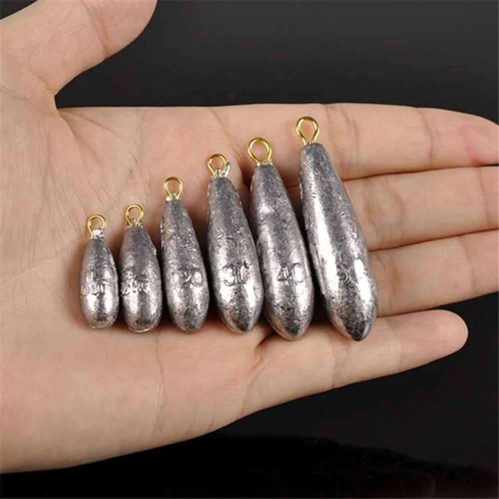 2pcs Water Droplets Quick Sinking Solid Sinking Bait Angling Gear Fishing Accessories Lead Weights Lead Sinker Fishing Sinkers