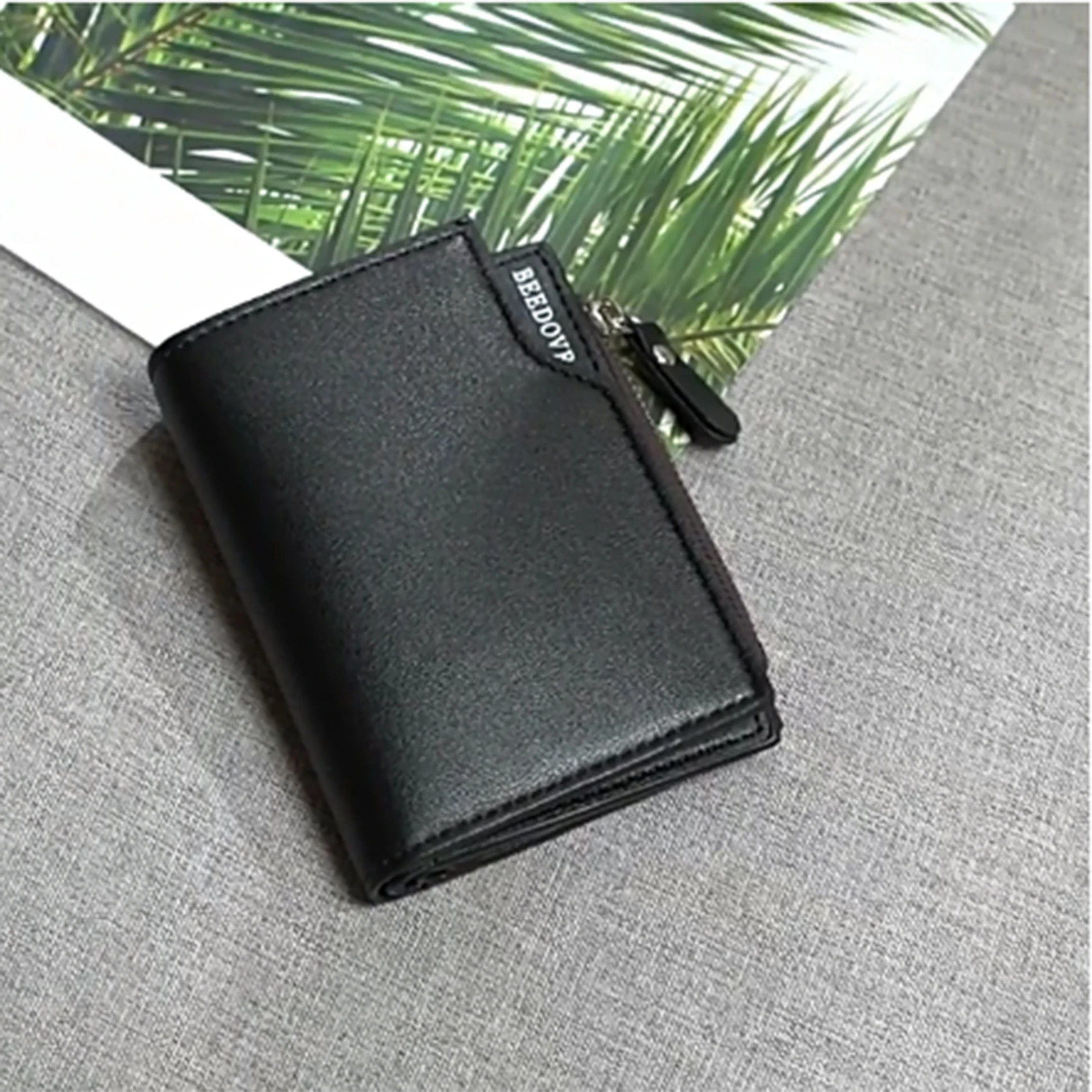 2024 Men's Zipper Short Wallet Multifunctional Vertical Mini Wallet New Snap Button Retro Coin Purse Men PU Leather Card Holder