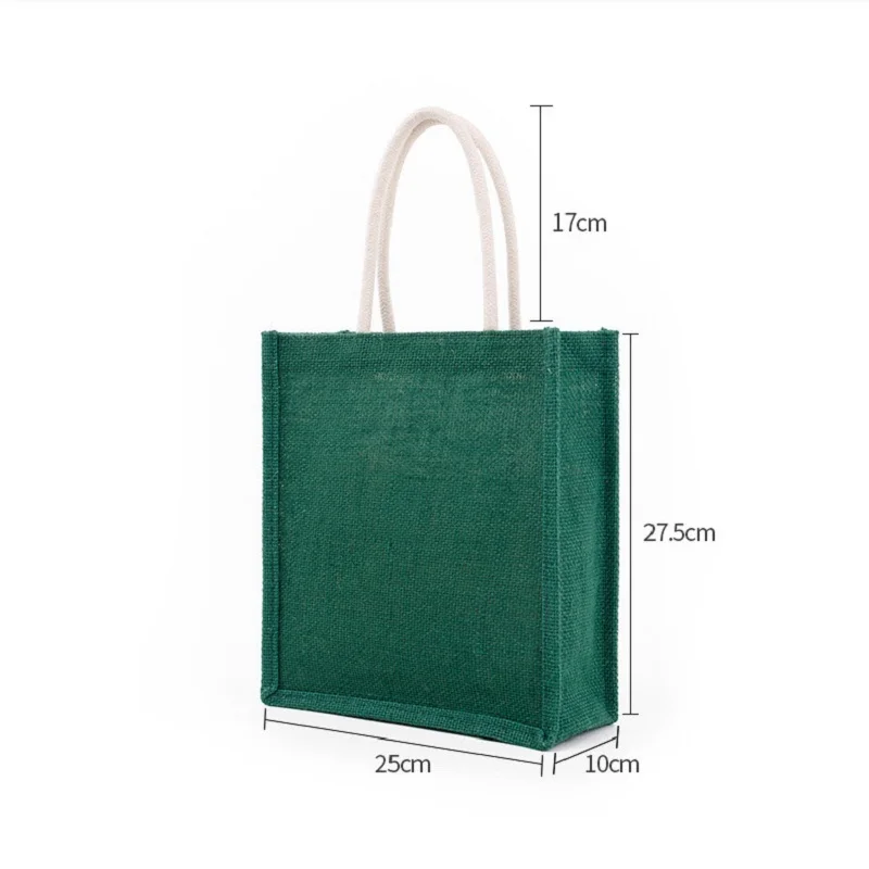 1Pcs/Lot New Fashion Jute Tote Bags Gunny Cloth Handbags With Large Capacity Eco-Friendly Burlap Storage Bags Can Be Customized