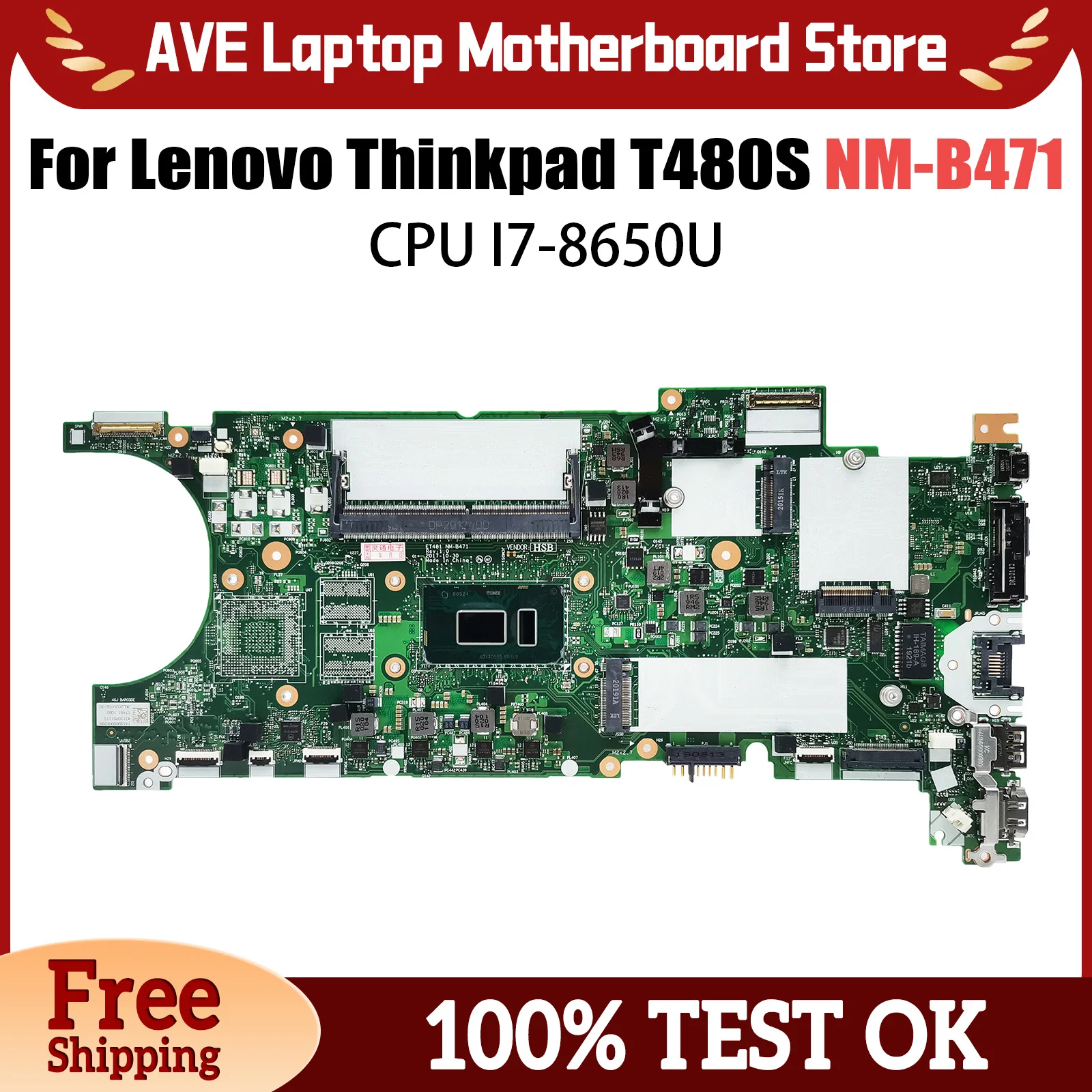 Lenovo Thinkpad用マザーボード,I7-8650U, NM-B471,fru,02hl810,02hl838,02hl858,01yu174