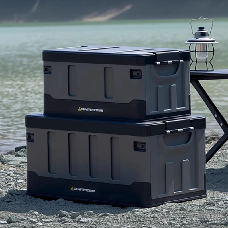 

Outdoor Large Capacity Camping Storage Box Stable Foldable Portable High Load-bearing Capacity Box Convenient Camping Supplies