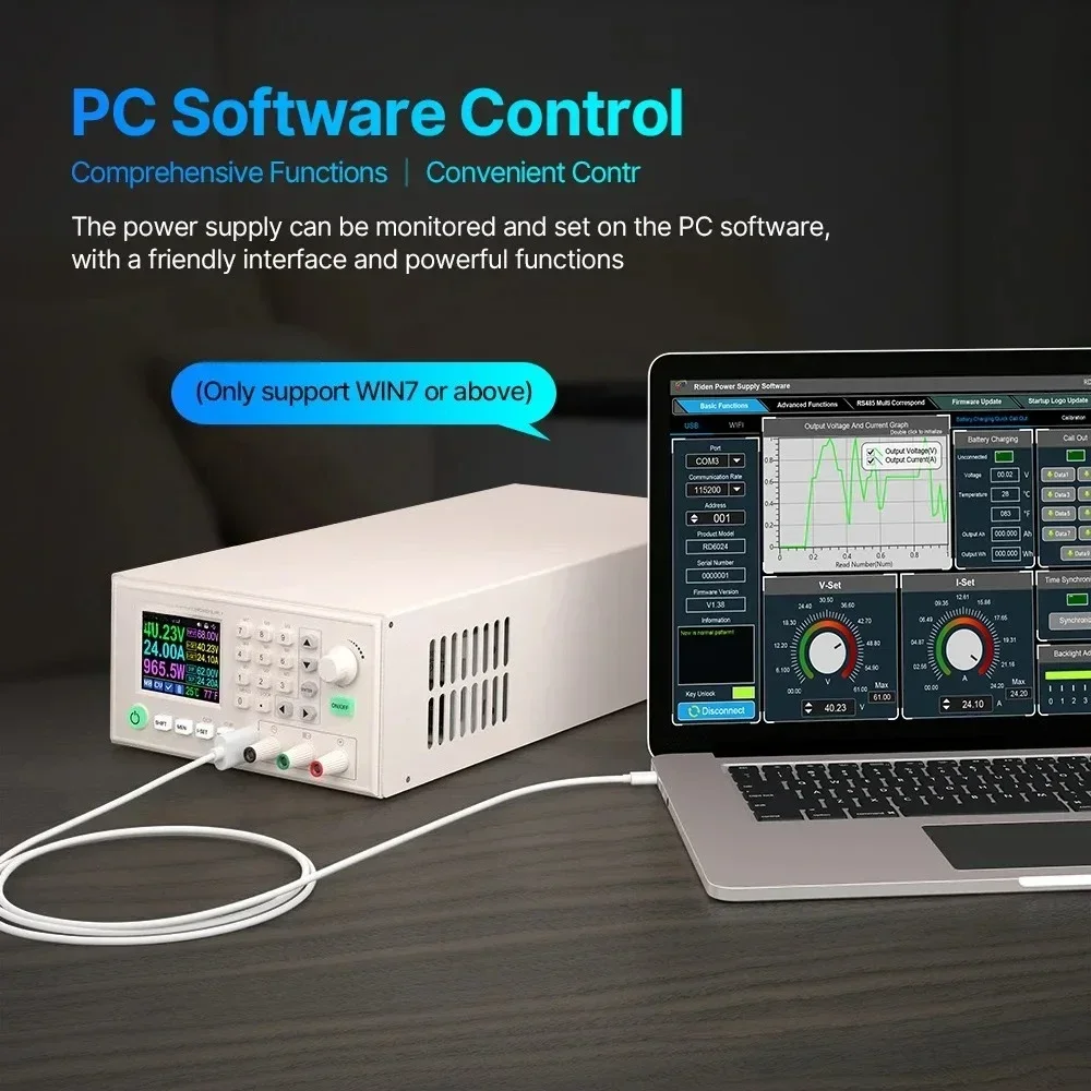 RD6024 Assembly 60V 24A 1140W USB Digital Control AC to DC Adjustable Voltage Laboratory Power Regulator