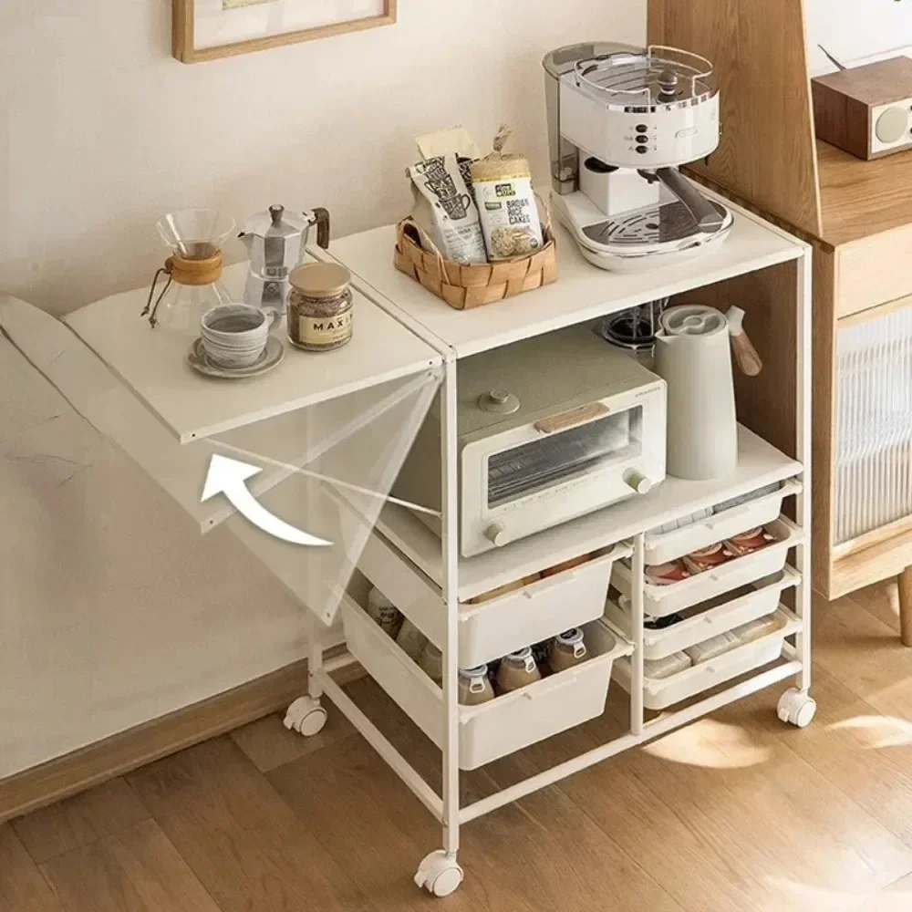 Multi Layer Kitchen Cart Kitchen With Sideboard Household Microwave OvenCoffee Machine Cuisine Furniture Kitchen Storage Cabinet