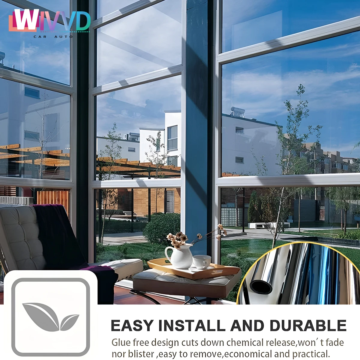 Window Film Privacy glass window One Way Daytime Privacy Static Cling Blocking Anti UV Reflective adhesive vinyl for Car Home