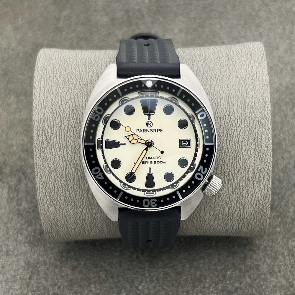PARNSRPE custom Diver\'s Luxury Men Watch Small Abalone Automatic Mechanical China NH35Movement Aseptic Dial Sapphire Glass S28
