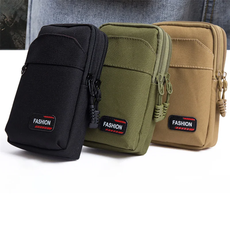 Outdoor Sports Running Mobile Phone Bag Waterproof Waist Bags Wallet Oxford Waist Pack Buckle Lightweight Portable Waist Packs