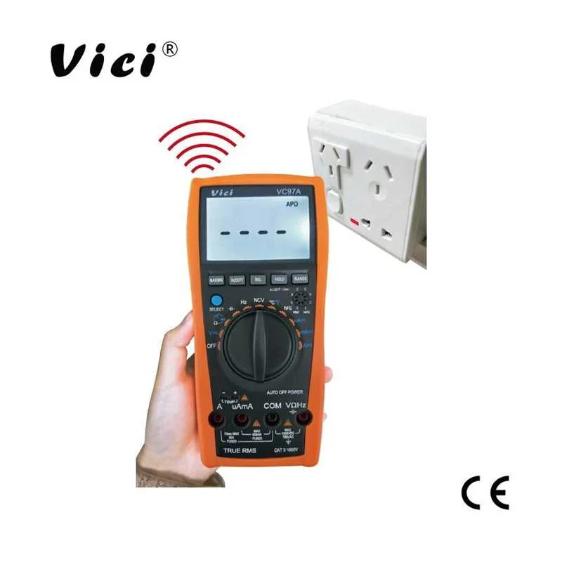 VC97A جديد VC97 1000 فولت مقياس رقمي متعدد تيار مستمر التيار المتناوب السيارات المدى DMM درجة الحرارة الحالية متر السعة المقاومة ديود