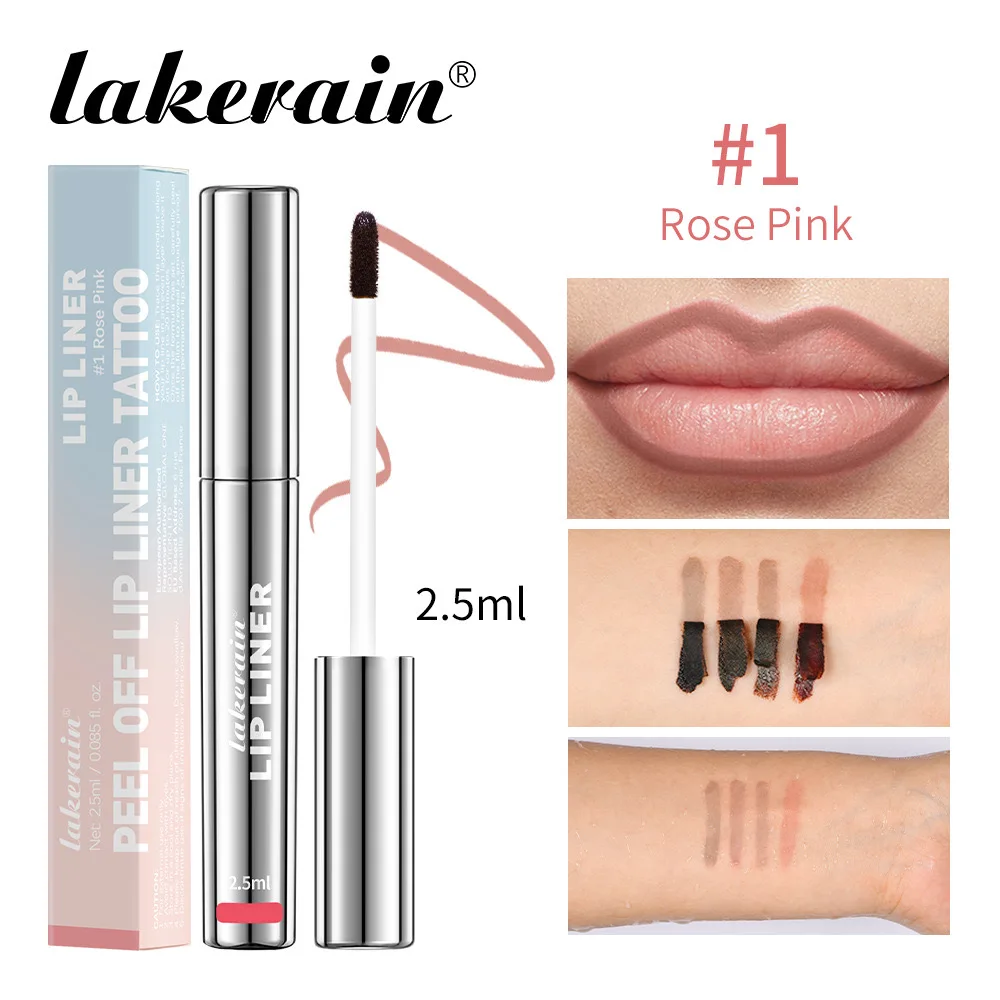 Tinte de labios Peel Off delineador de labios, tatuaje impermeable de larga duración, taza antiadherente mate, tinte de labios Sexy, maquillaje de labios de contorno rojo