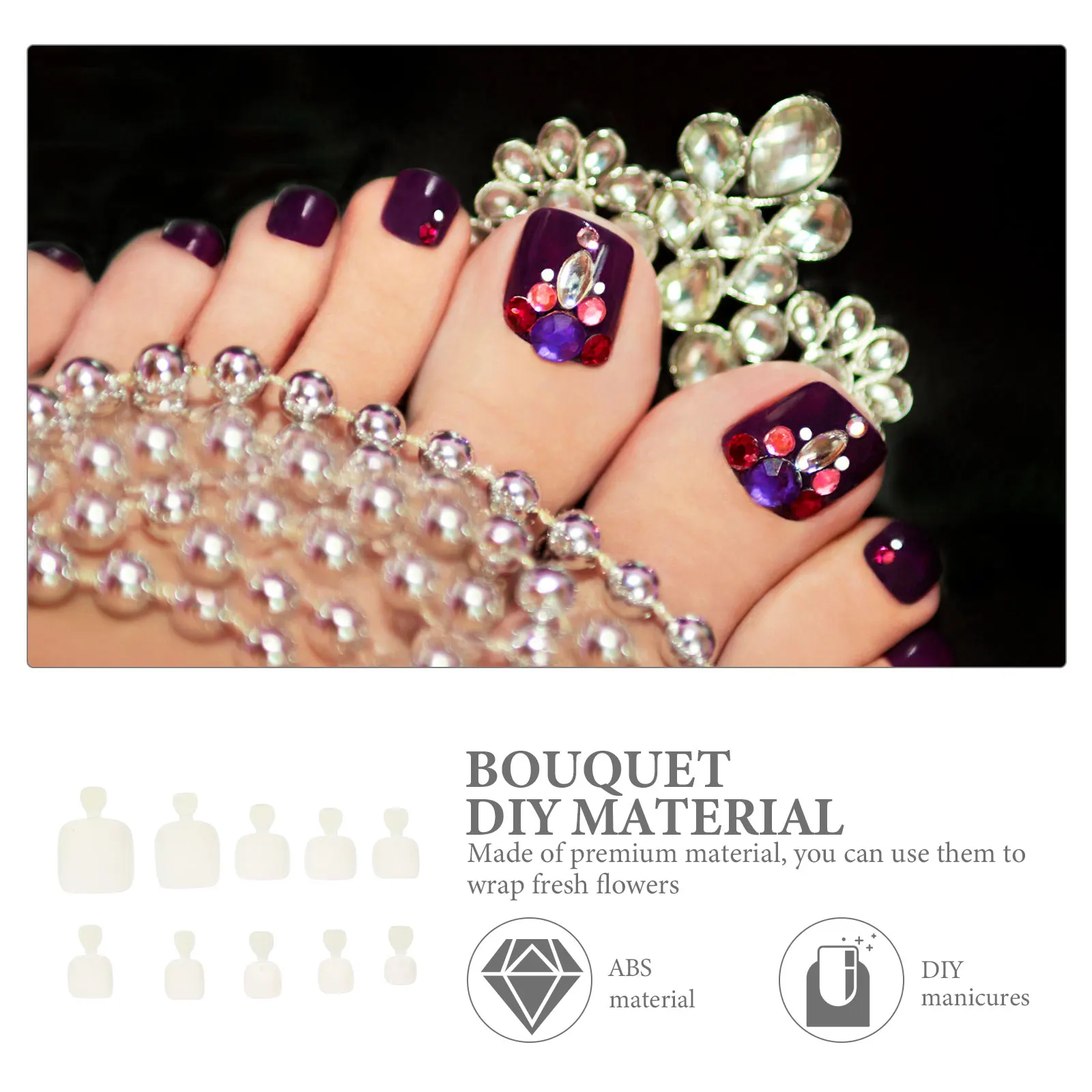 

500Pcs False Toenails Set of Artificial Toenail Tips for Safe Eco-Friendly Nail Art Decor DIY Manicure Supplies for Salon Or