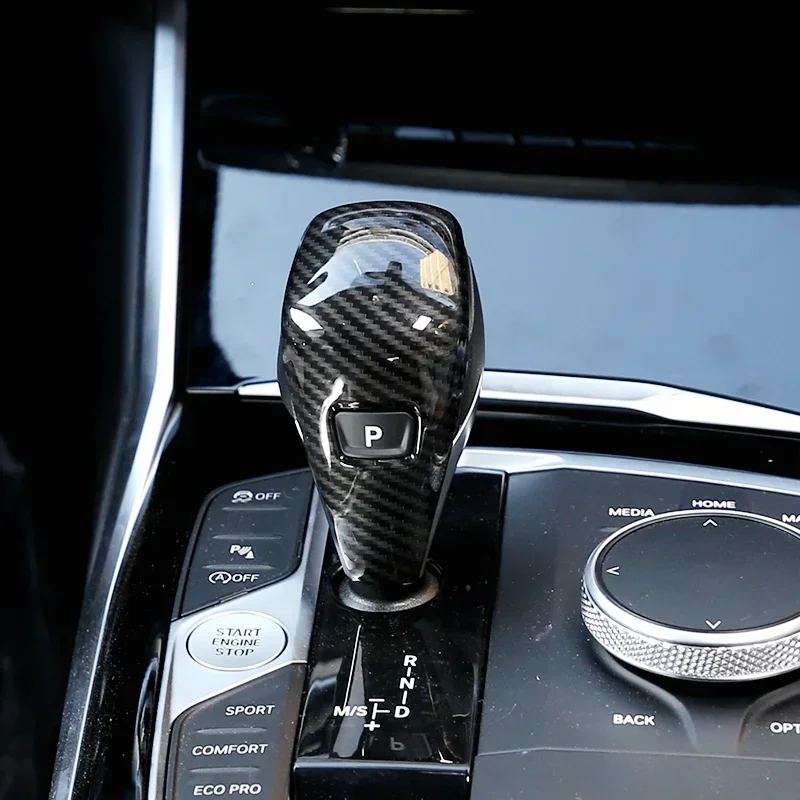 ألياف الكربون والعتاد التحول المقبض رئيس غطاء الكسوة الزخرفية لسيارات BMW 1 2 3 4 سلسلة Z4 F40 G20 G28 G21 G22 G23 G29 اكسسوارات السيارات