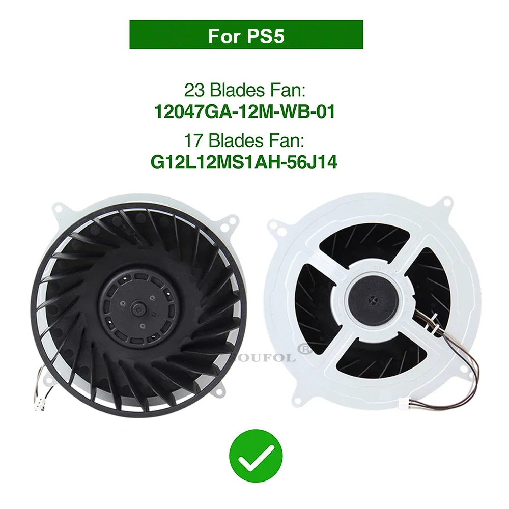 New Repair Part Internal Radiation Cooling Fan for PS5 DC12V 17 Blades 23 Blades Cooling Fan for Playstation5 Accessories