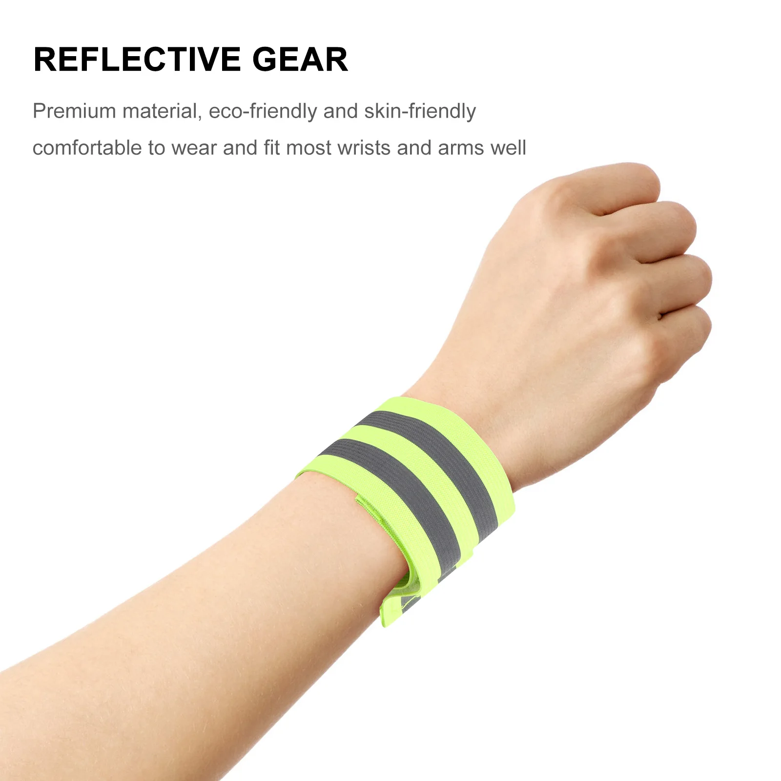 

4 Pairs Reflective Wristband Lightweight Polyester Night Running Gear Running Reflective Bands for Night Jogging Walking