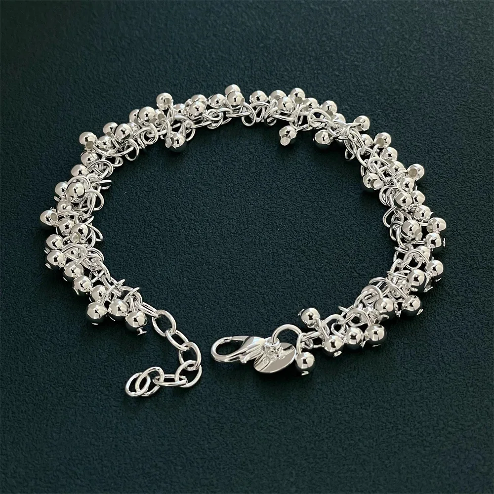 925 Sterling Zilveren Armband Druivenkralen Prachtige Vrouwen Mode Bruiloft Feest Cadeau Sieraden