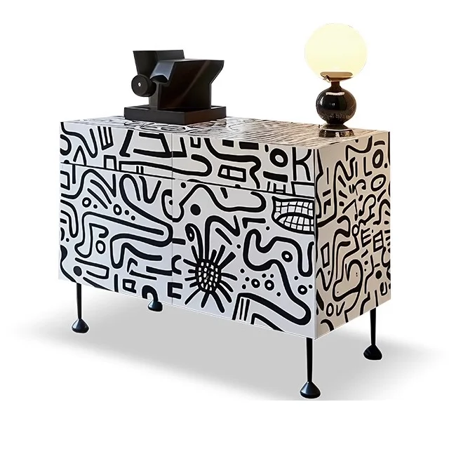 

Original Designer Creative Graffiti Side Cabinet, Living Room Art, Aesthetics Wall Storage Decorative Cabinet