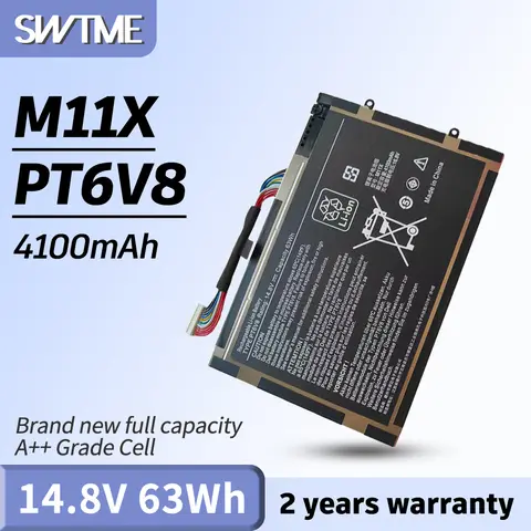PT6V8 Laptop Battery for Dell Alienware M11x P18G M14xR1 M14xR2 M11xR3 M11xR2 P06T 8P6X6 T7YJR P06T001 P18G002 KR08P6X6 312-0984