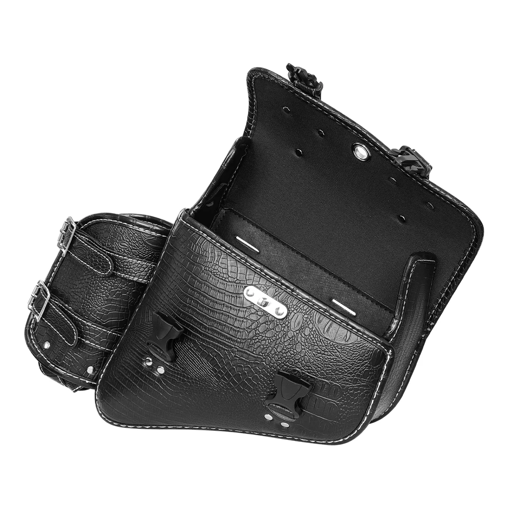 

Черная сумка-седло из искусственной кожи с отделением для бутылки, ретро-сумка для мотоцикла Harley Davidson Sportster XL883 XL1200