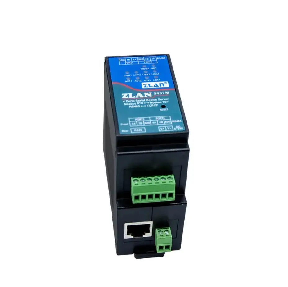 DIN-Rail Modbus gateway 4ch RS485 SERIAL server port TO Ethernet Converter bidirectional transparent transmission RS485 to RJ45