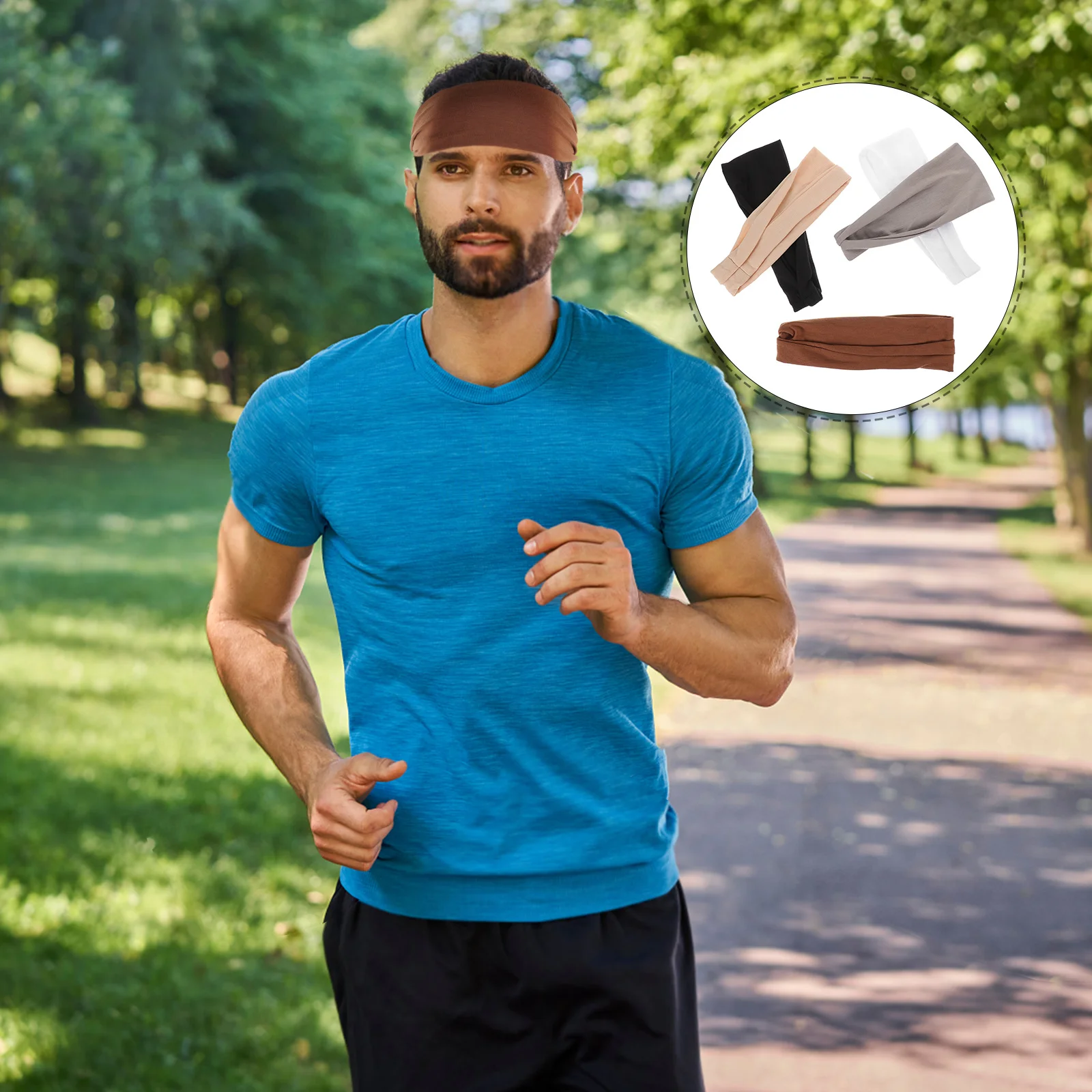 5 szt. Elastyczne opaski na głowę pochłaniające pot, oddychające opaski sportowe do ćwiczeń, jogi, dla kobiet, wygodne, dopasowane akcesoria do włosów