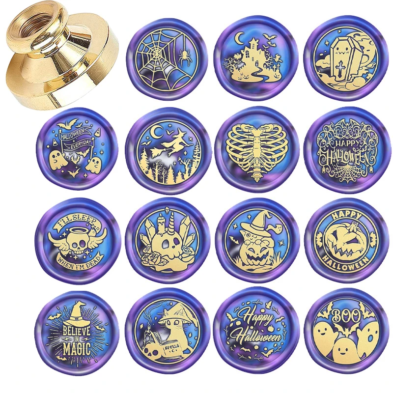 Totenkopf Kerzen Halloween Kürbis Wachssiegel Stempel DIY Bastelbedarf Scrapbooking Weihnachten Hochzeitseinladung für Dekoration