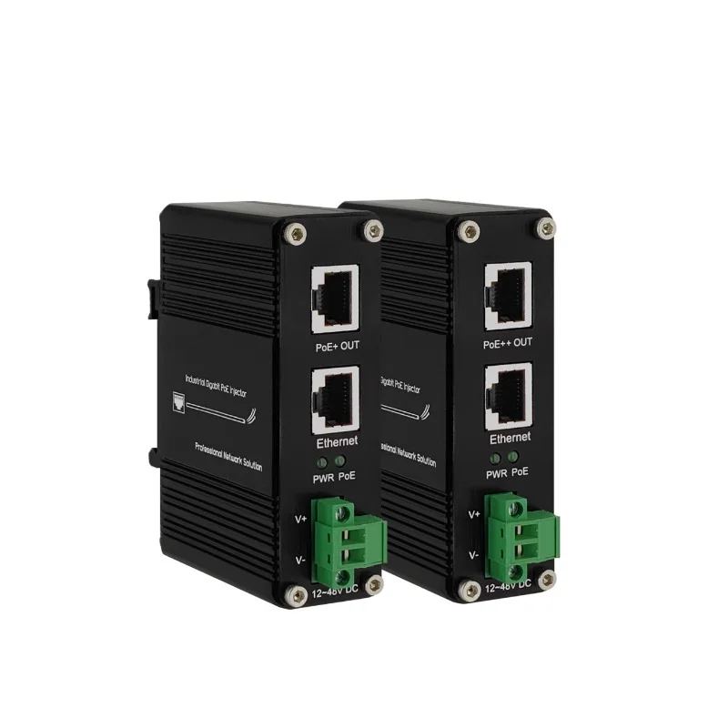 Industrial Gigabit Boost Rail Type 60/90W Optional 12-48VDC Security Monitoring PoE Power Supply