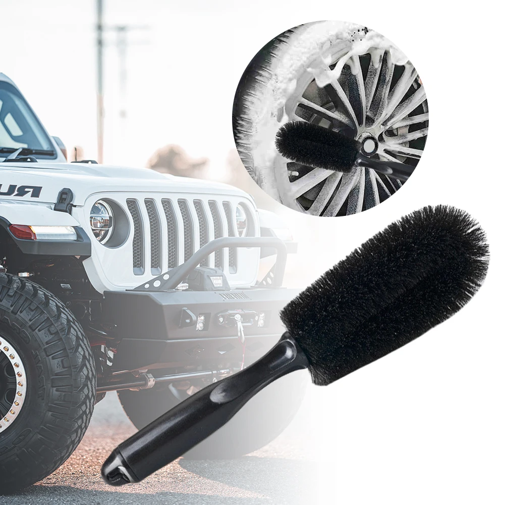 Auto Tire Hub Scrubber Duster, Soft Bristle Wheel Rim Brush Practical Car Detailing Washing Tool