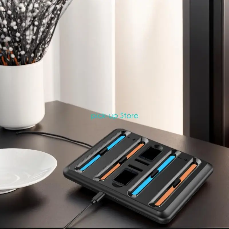 

Q5WA Replacement Game Controller Charging Station 4 in 1 with LED Light Charging Cable Charging Dock for Game Controller