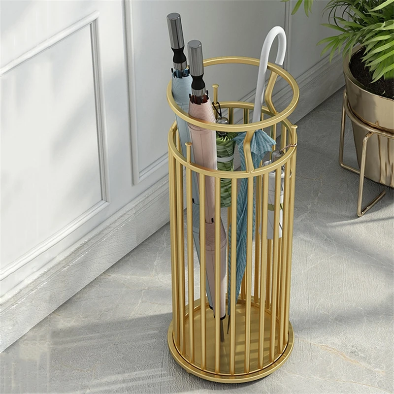 

Nordic Light Luxury Iron Art Umbrella Rack Simple Home Living Room Magazine Rack Shopping Mall Hotel Door Umbrella Bucket