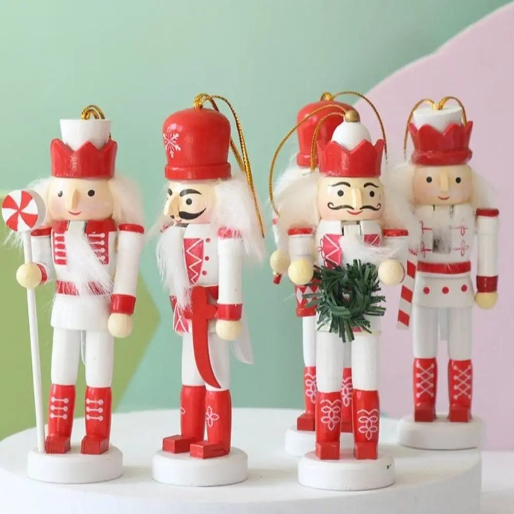 5PCS Puppet Handicraft Christmas Nutcracker Painted 13CM Soldier Soldiers Winter Handcraft Figurine Ornament Home