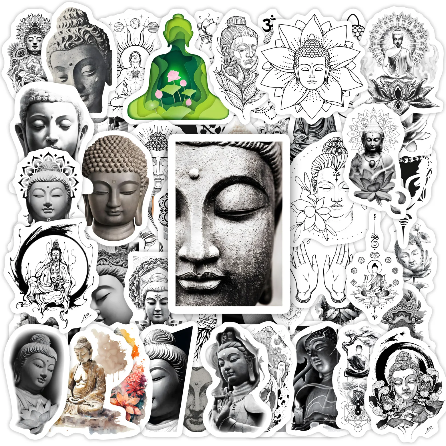 Buddha Sakyamuni Stickers Yoga Bodhisattva Art Sketch DIY Toy Gift Decal Graffiti for Phone Luggage Laptop Scrapbook Waterproof