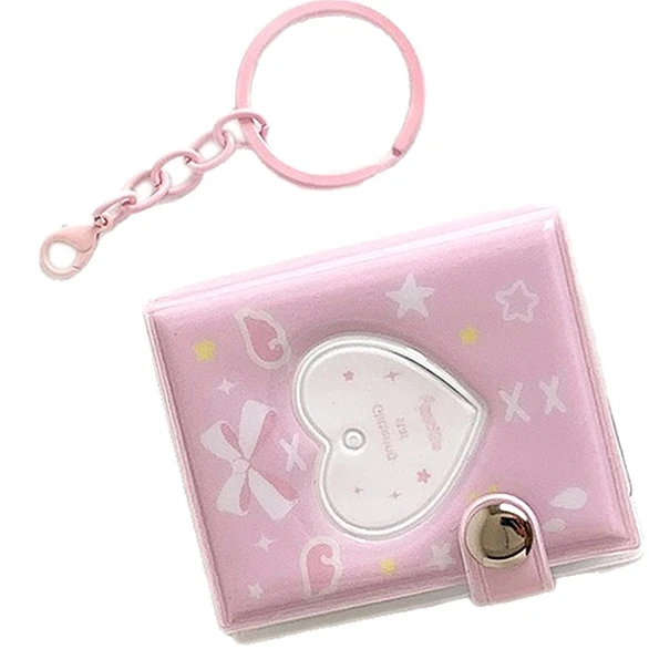 

1/2 Inch Photo Keychain Holder | Portable (Jewelry-Style Mini Album for Photos/Cards, Photocard Book)