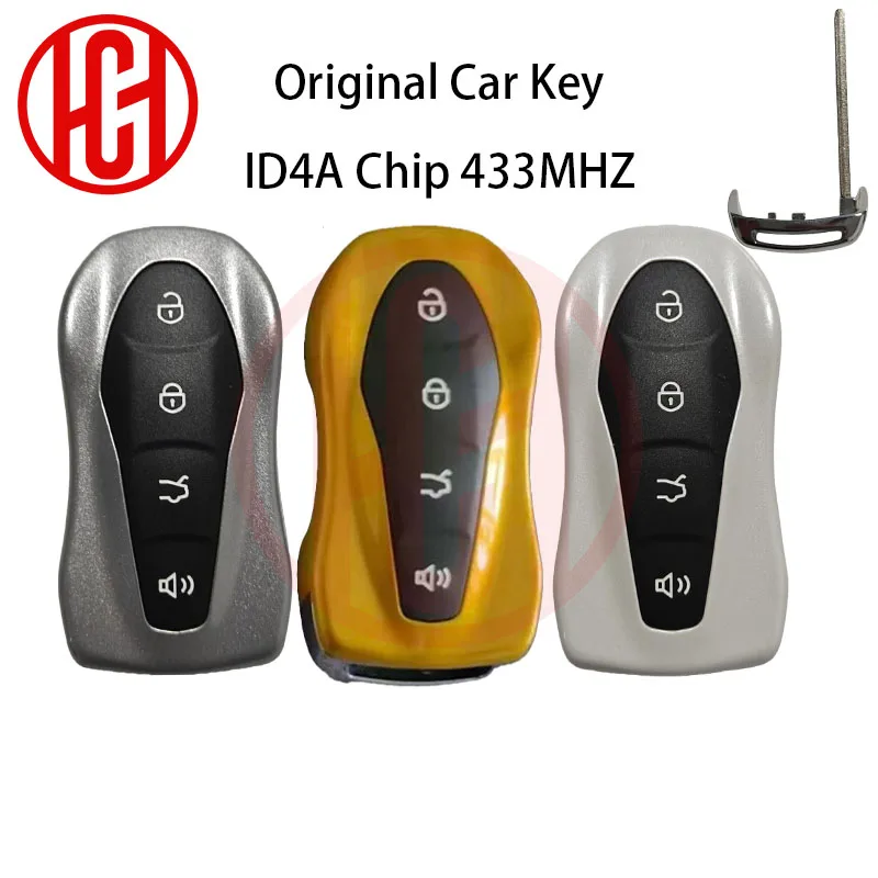 

433Mhz 4A Chip Car Keyless Smart Remote Key for Geely Atlas Pro FX11 Tugella Azkarra Coolray Okavango Emgrand Binray Proton