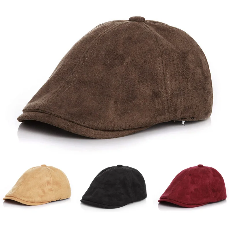 Classic Suede Baby Boys Hat Soild Color Adjustable Baby Cap for Girl Fall Winter Kids Beret Infant Accessories Photographic Prop