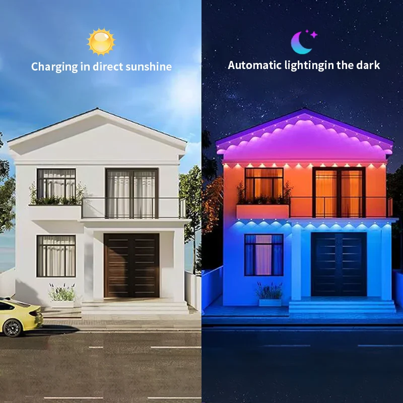 Picture 5: Smart Outdoor Eaves Light Supports Scheduled Stepless Dimming DlY Lighting Effects Christmas Lights For New year's Decorations