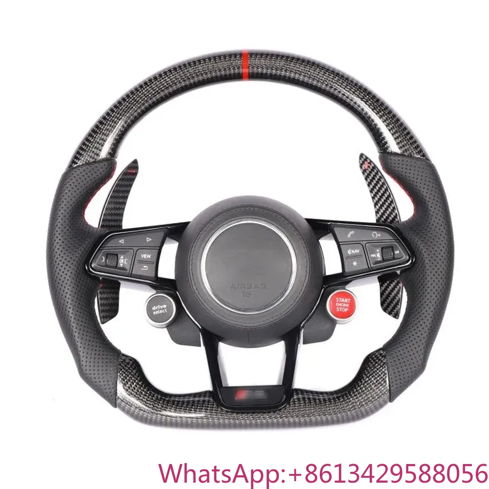 

Audi Sport Wheel Kit with Real Carbon Fiber Leather and Start Buttons for Very Drivers