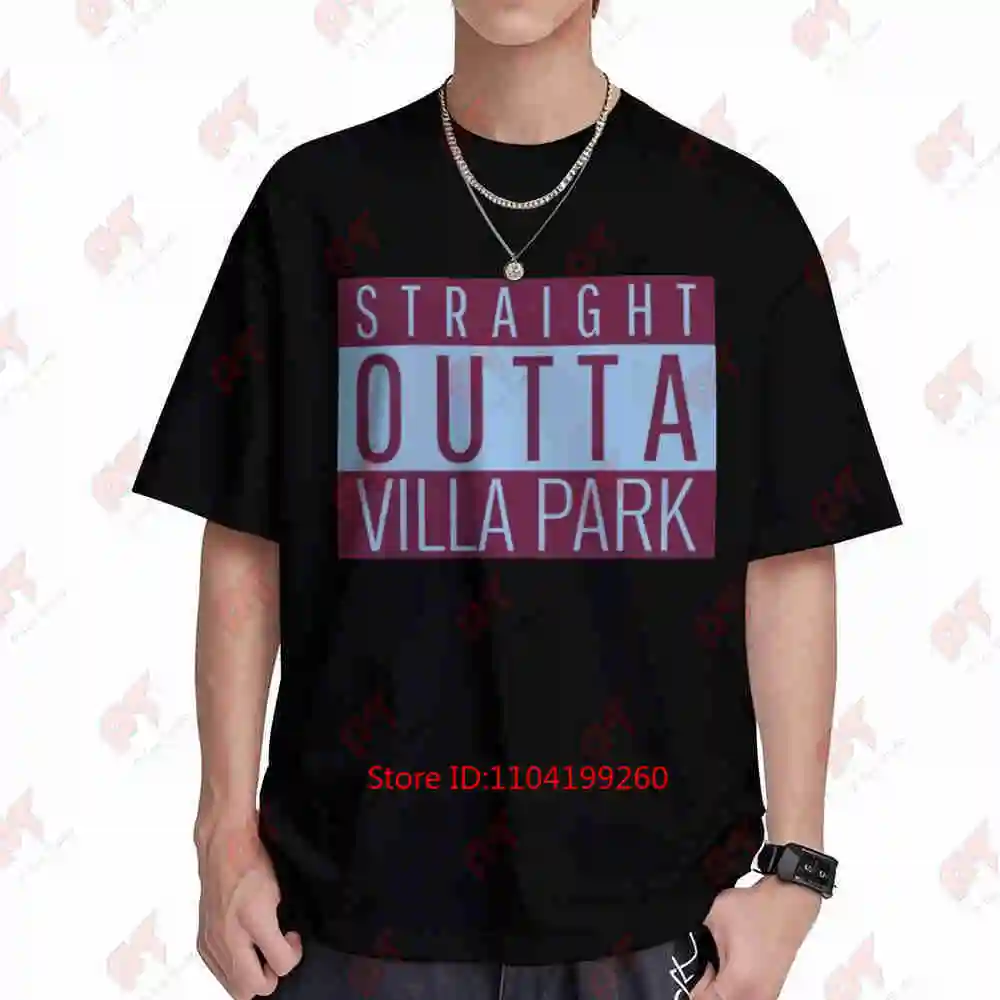 Straight Outta Villa Park Aston Football Short Sleeve Tee 100% Cotton T-Shirt