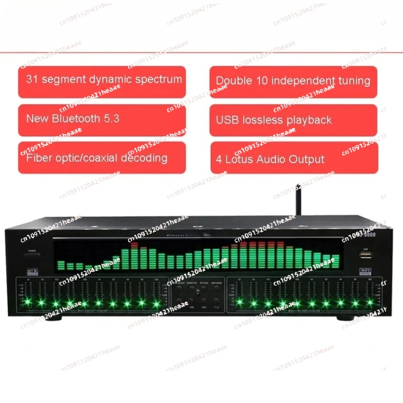 

Suitable for EQ800 Equalizer Bluetooth 5.3 Fiber Coaxial Digital Audio Decoding USB Disk Pre stage Player AC220V ± 10% 50Hz/60Hz