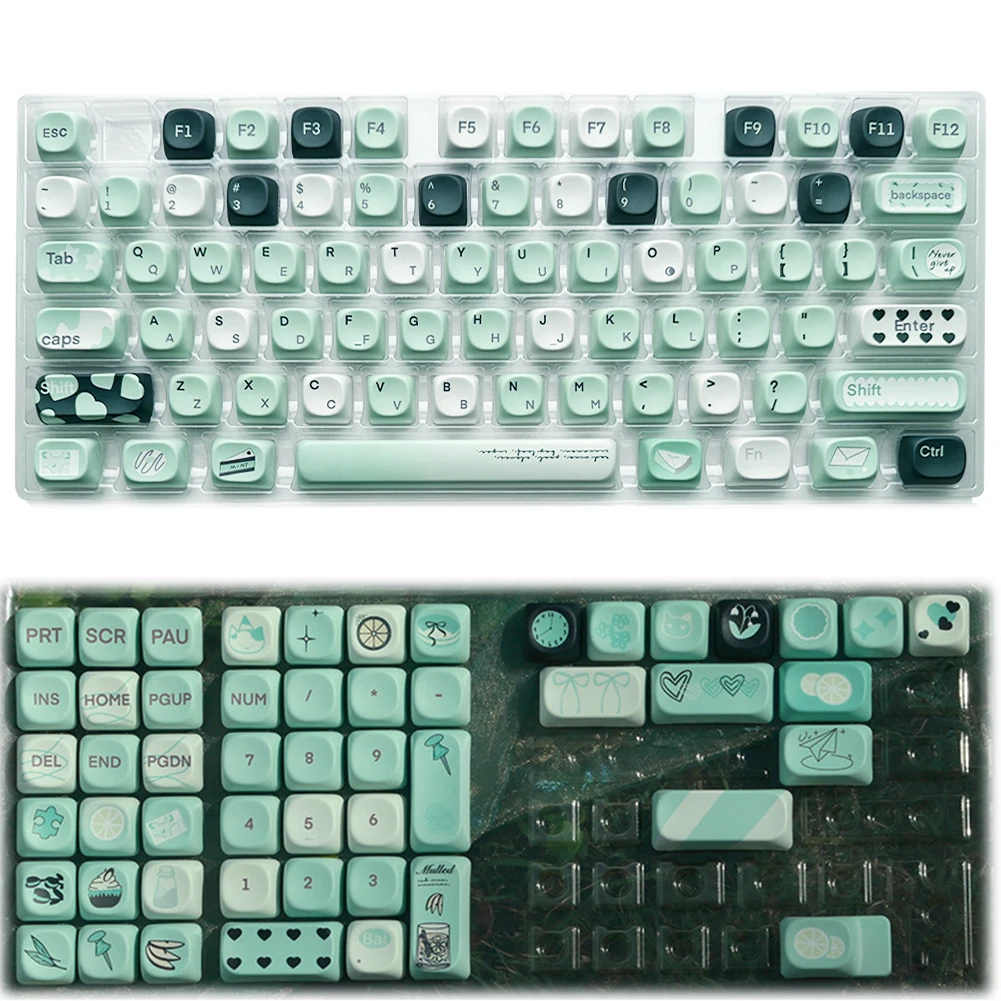 131 Keys PBT Keycaps Retro Cute Y2K Key Caps MOA Profile for 60 65 75 100 Percent Mechanical Keyboard Ergonomics Keycaps Accesso