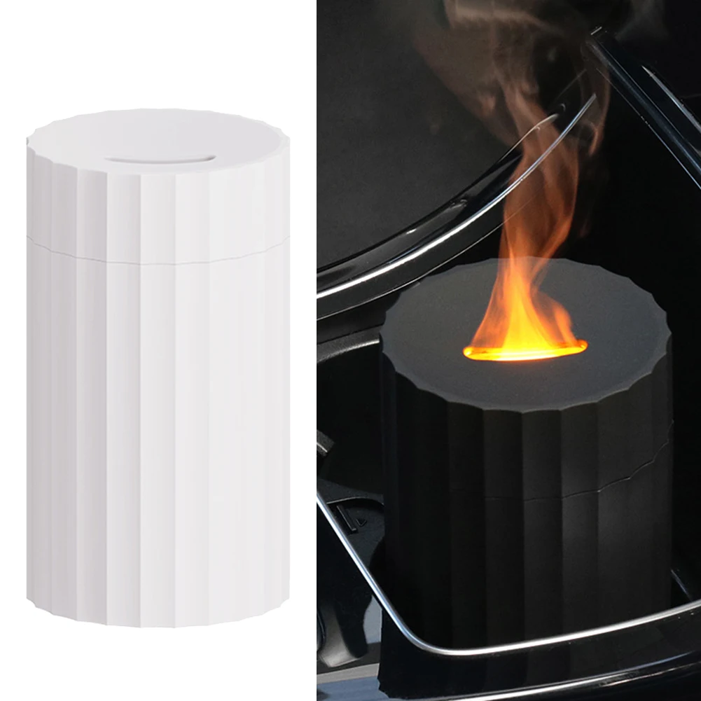 Car Diffuser Flame Humidifier Essential Oil Aroma Aromatherapy Diffuser Auto Air Purifier Air Freshener With LED Light