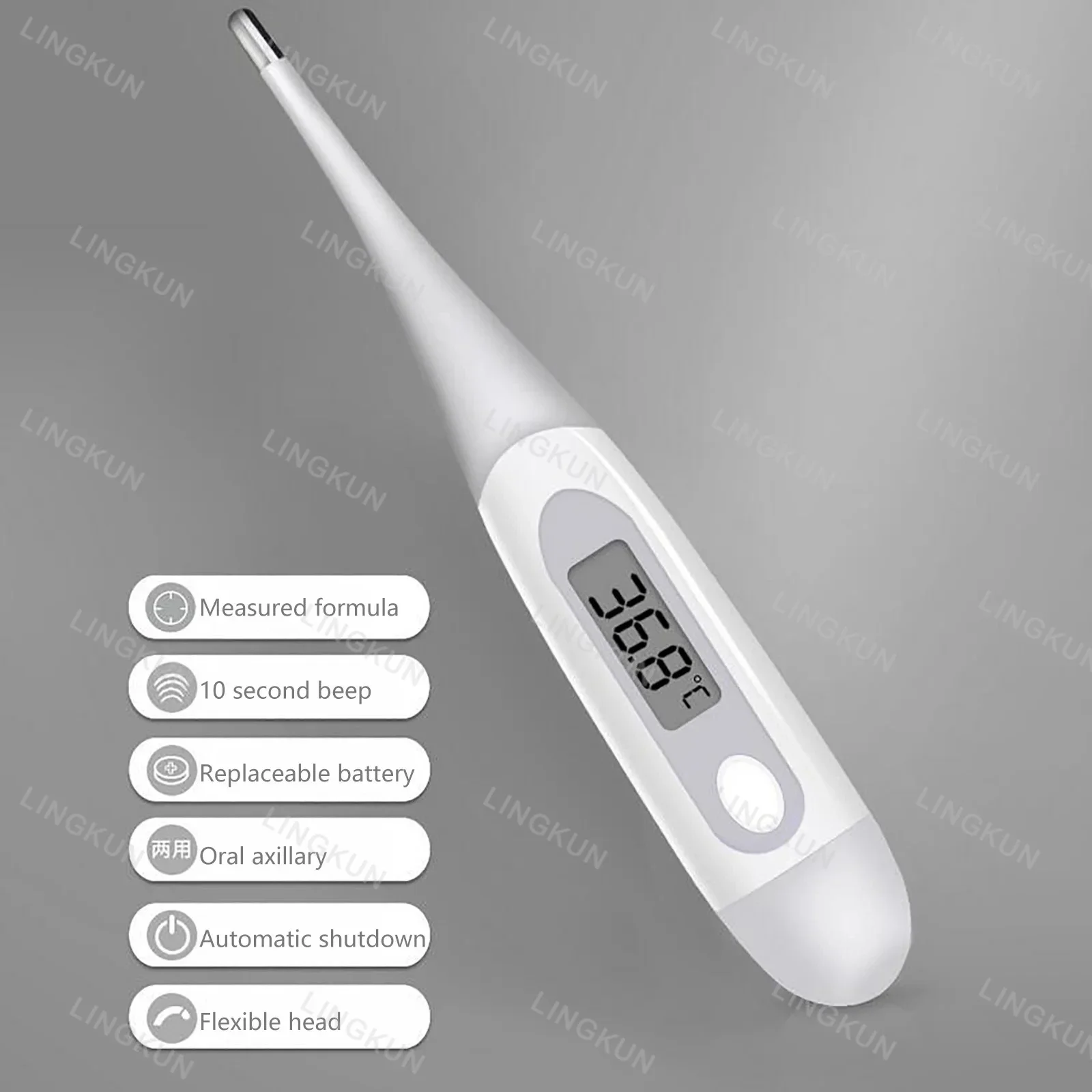 Basal Thermometer with 15 Seconds Fast Reading Thermometer for Adults, Soft Head Digital Oral Thermometer for Fever,